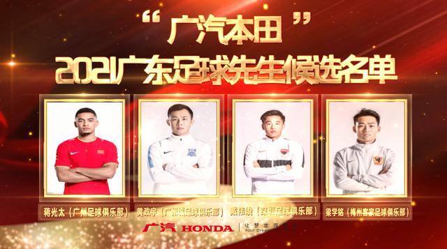 开云APP-2021广东足球先生足球小姐候选：戴伟浚蒋光太领衔
