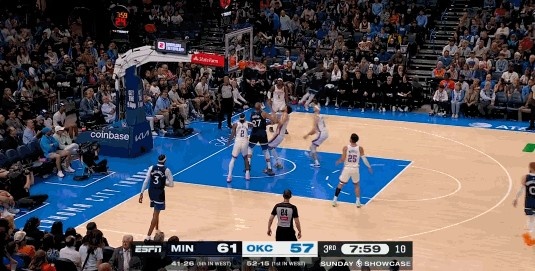 开云体育-无所不能！兰德尔封盖SGA&amp;进攻端予取予求两节半已经砍下26+5+5